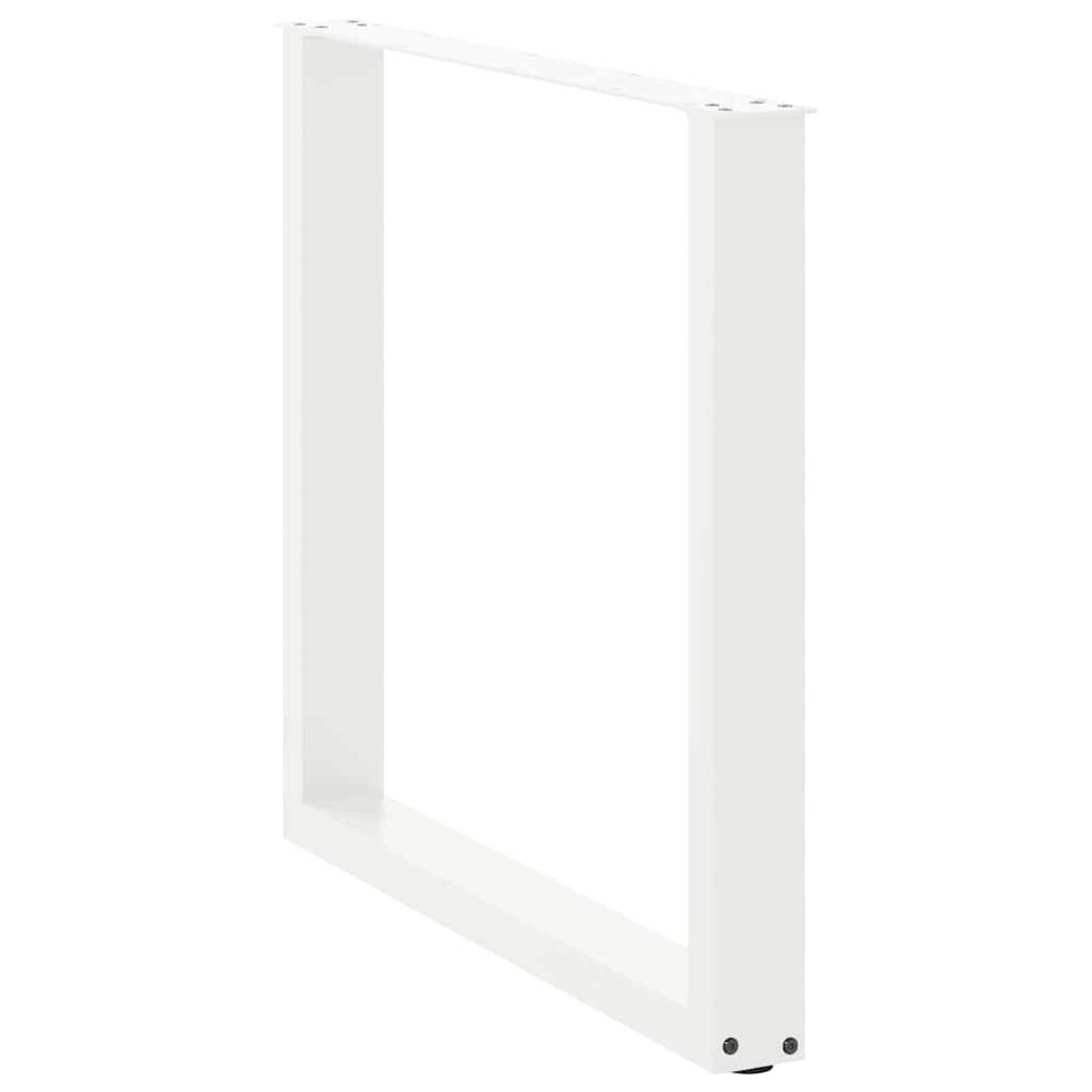 Voir la diapositive 4 : VIDAXL Pieds de table a manger forme de U 2 pcs blanc 90x(72-73) cm