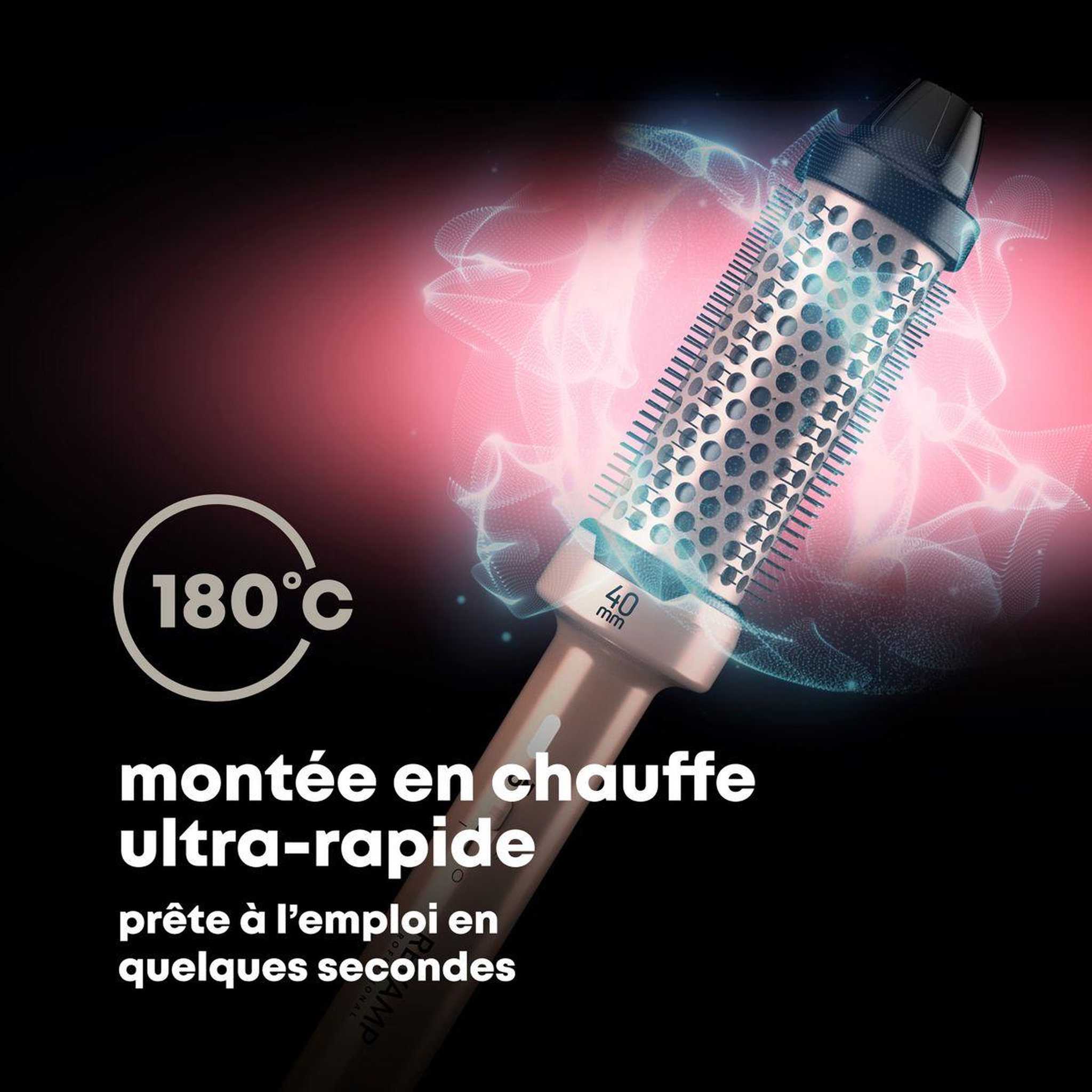Voir la diapositive 3 : REVAMP Brosse chauffante volume et vagues progloss 40mm or