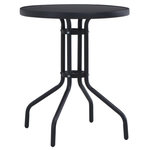 VIDAXL Table de jardin Noir 80 cm Acier et verre