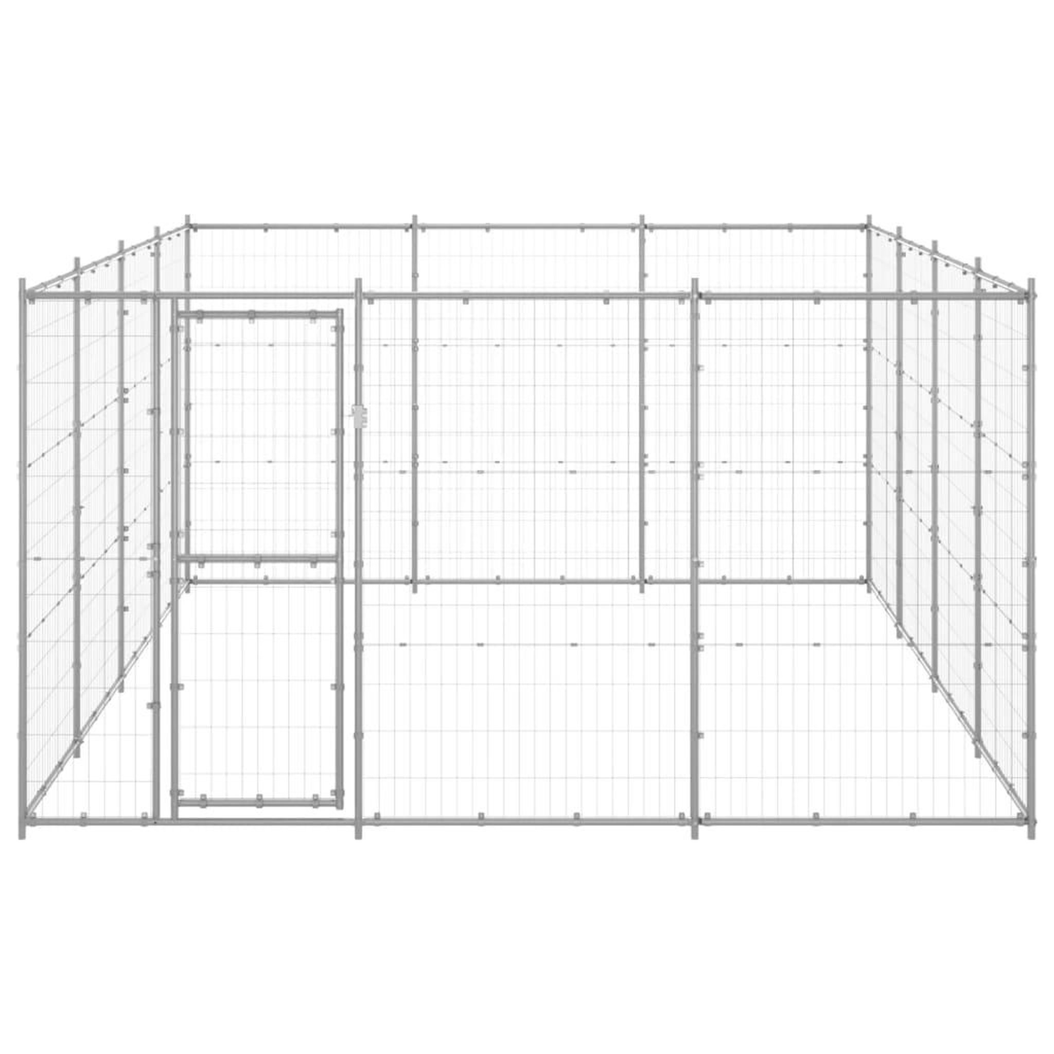 Voir la diapositive 2 : VIDAXL Chenil exterieur Acier galvanise 14,52 m²