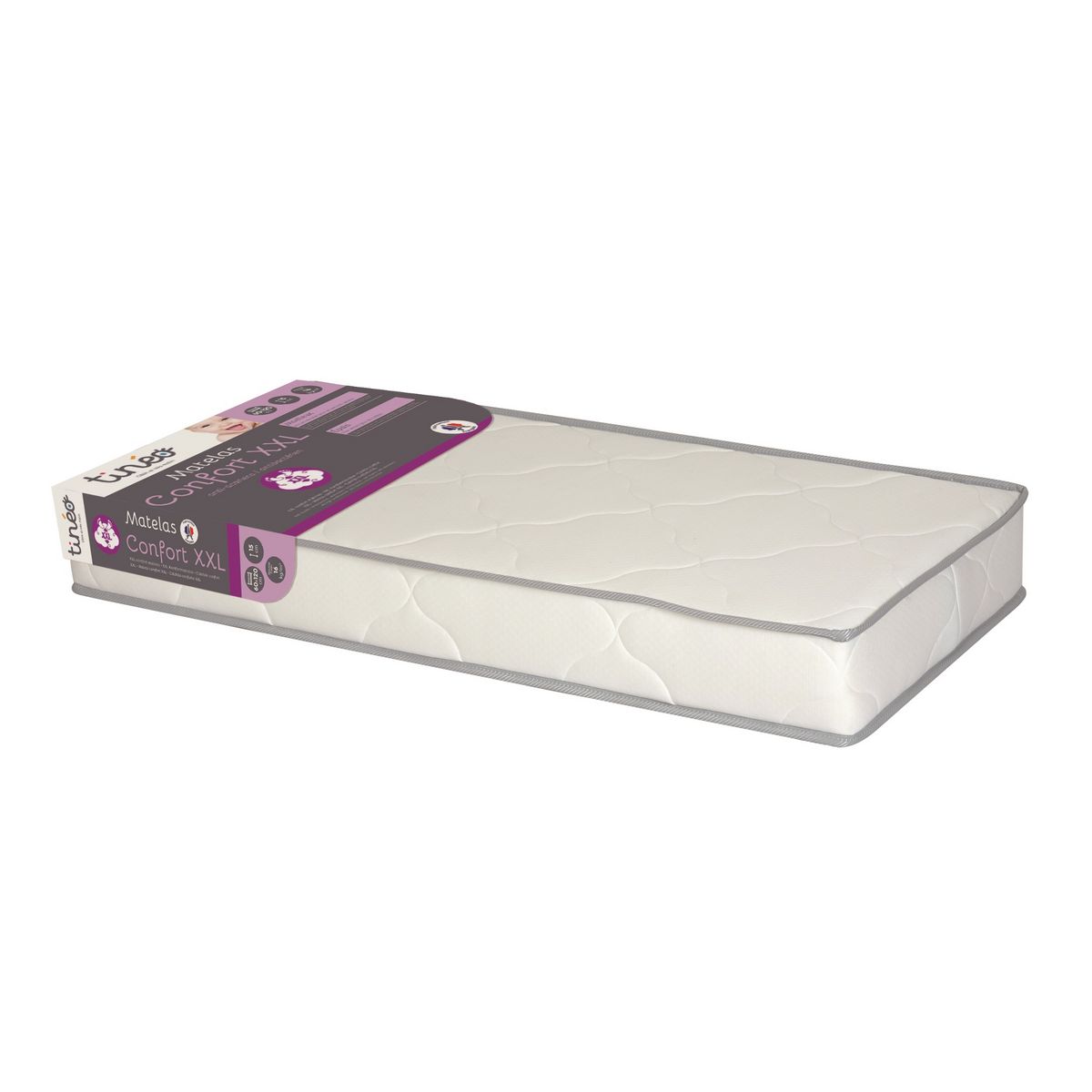 TINEO Matelas bébé confort XXL 60x120 cm, épaisseur 15 cm