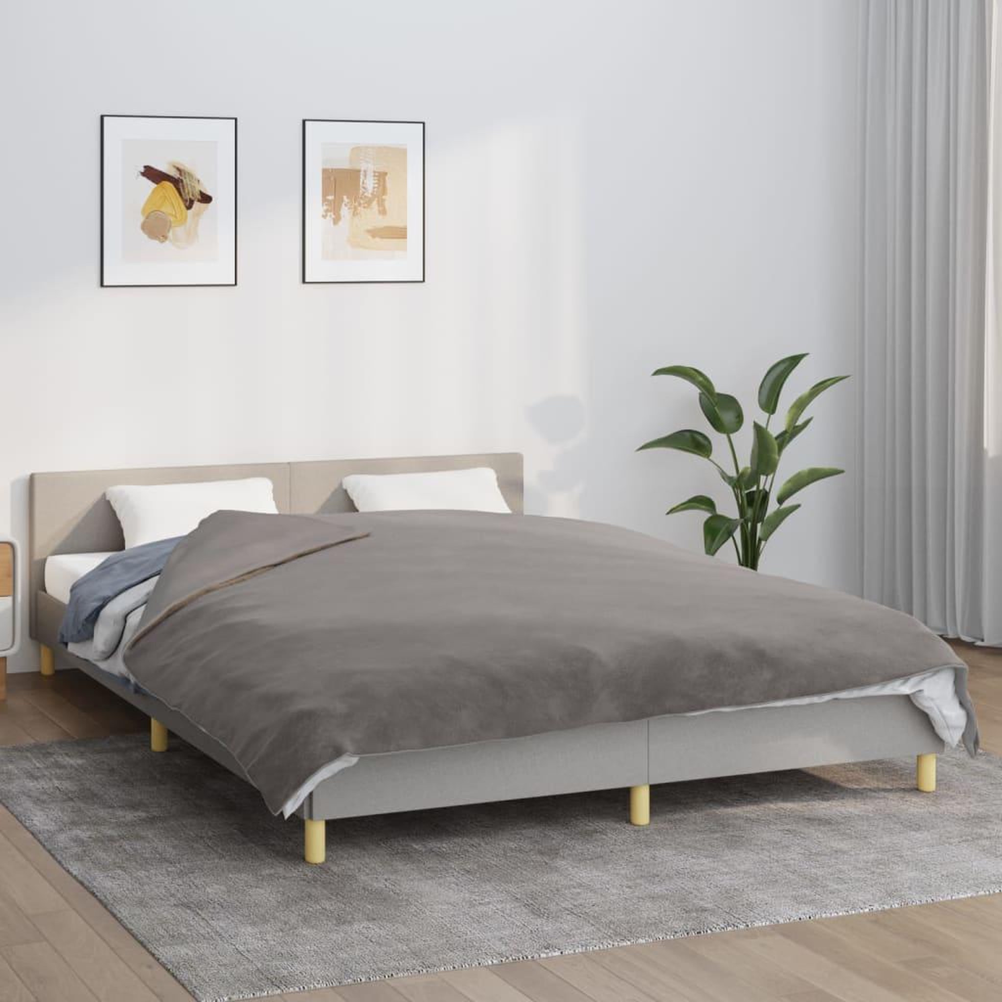 VIDAXL Couverture lestee avec housse Gris 200x200 cm 9 kg Tissu