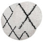 Voir la diapositive 3 : VIDAXL Tapis shaggy a poils longs moderne creme et noir Ø 80 cm