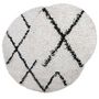Voir la diapositive 3 : VIDAXL Tapis shaggy a poils longs moderne creme et noir Ø 80 cm