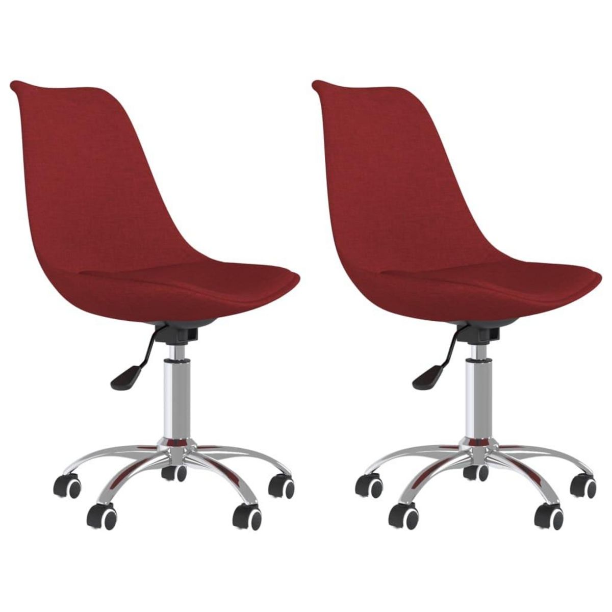 VIDAXL Chaises pivotantes a manger lot de 2 Rouge bordeaux Tissu