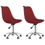 Voir la diapositive 2 : VIDAXL Chaises pivotantes a manger lot de 2 Rouge bordeaux Tissu