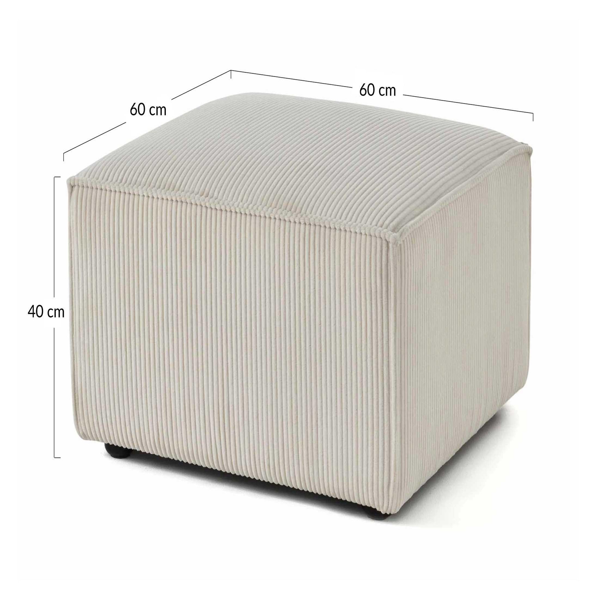 Voir la diapositive 6 : BEST MOBILIER Arty - pouf d'appoint - en velours côtelé