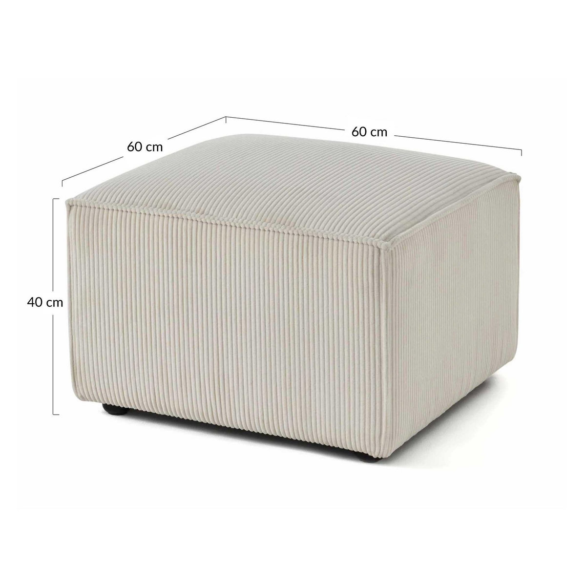 LISA DESIGN Arty - pouf d'appoint - en velours côtelé