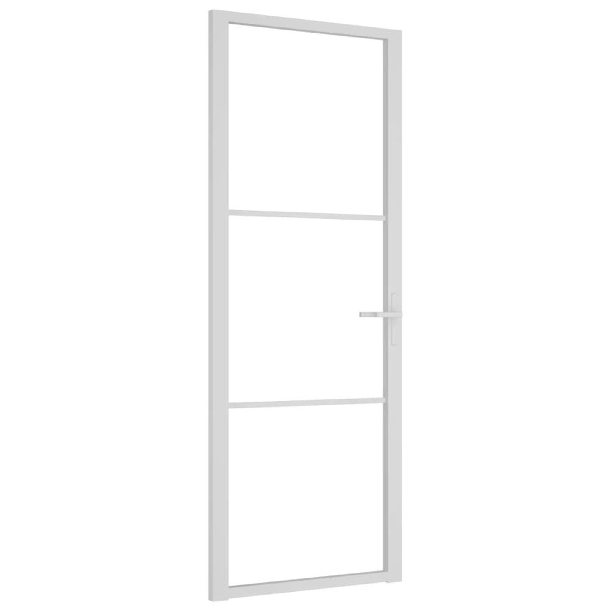 Voir la diapositive 2 : VIDAXL Porte interieure 76x201,5 cm Blanc Verre ESG et aluminium