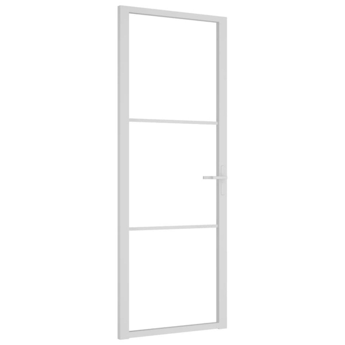 VIDAXL Porte interieure 76x201,5 cm Blanc Verre ESG et aluminium