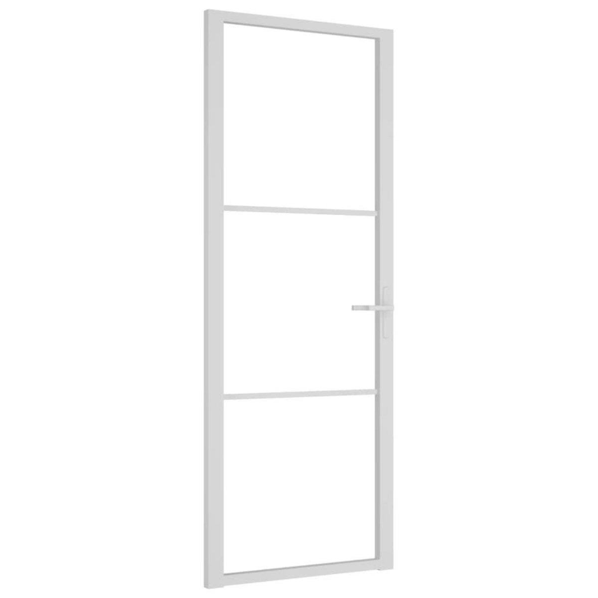 VIDAXL Porte interieure 76x201,5 cm Blanc Verre ESG et aluminium