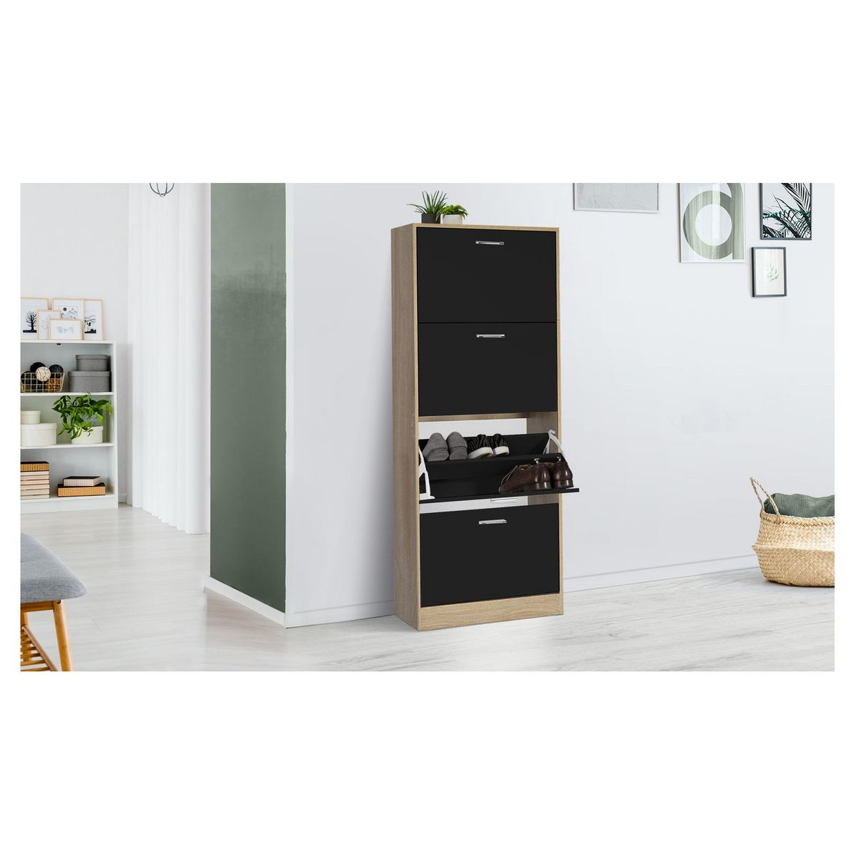 Meuble à chaussures 4 portes L60 cm TOWA