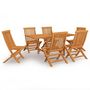 Voir la diapositive 2 : VIDAXL Ensemble a manger de jardin 7 pcs Bois de teck massif