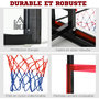 Voir la diapositive 5 : HOMCOM Panier de basket-ball mural avec ressort - panneau de basket à accrocher - visserie incluse - acier PC rouge noir