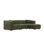 Voir la diapositive 4 : CONCEPT USINE Canapé 3 places + 1 pouf en velours côtelé vert MONROE