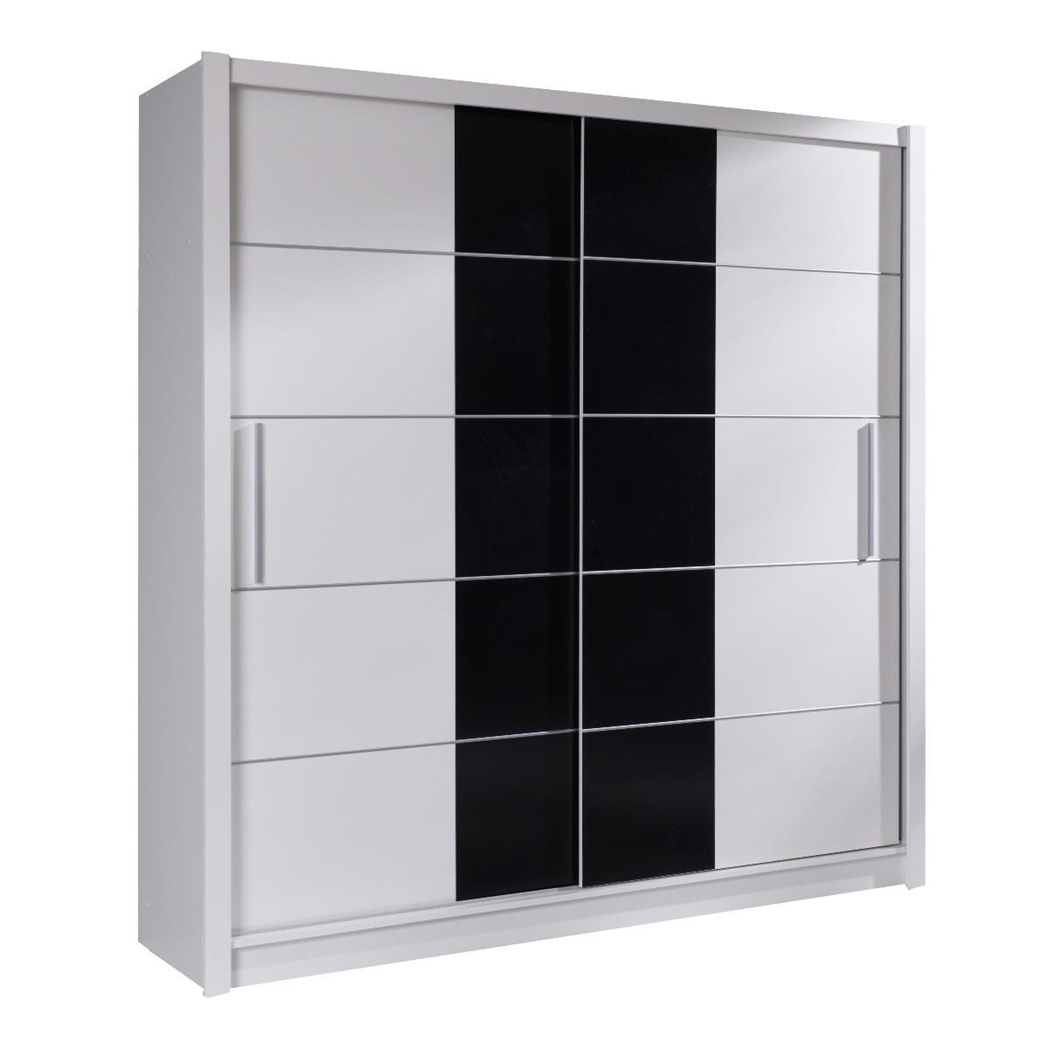 JLC KREATION Armoire moderne blanc et noir 200cm irpa