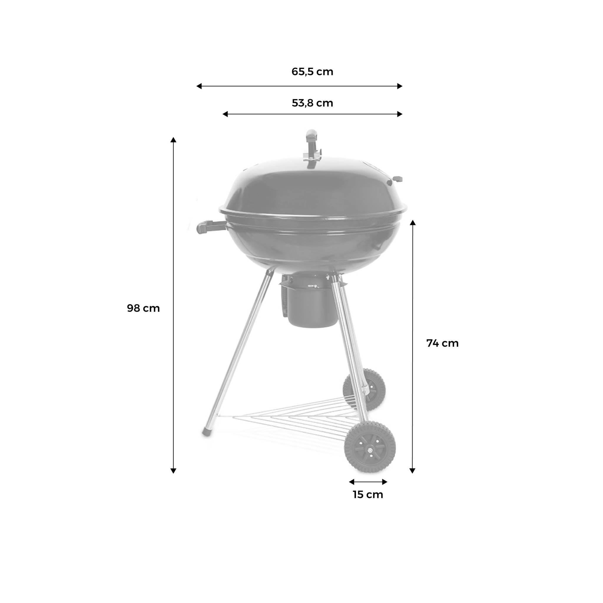 Voir la diapositive 4 : SWEEEK Barbecue charbon de bois Ø57cm - Georges - Noir émaillé. barbecue avec aérateurs. émaillé. fumoir. récupérateur de cendres
