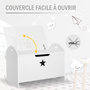 Voir la diapositive 6 : HOMCOM HOMCOM Coffre malle de rangement coffre à jouets dim. 62L x 40l x 46H cm MDF blanc