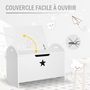 Voir la diapositive 6 : HOMCOM HOMCOM Coffre malle de rangement coffre à jouets dim. 62L x 40l x 46H cm MDF blanc