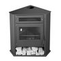 Voir la diapositive 1 : PANADERO Poêle à bois d'angle 8 Kw avec four et bûcher - R5 TITANIUM