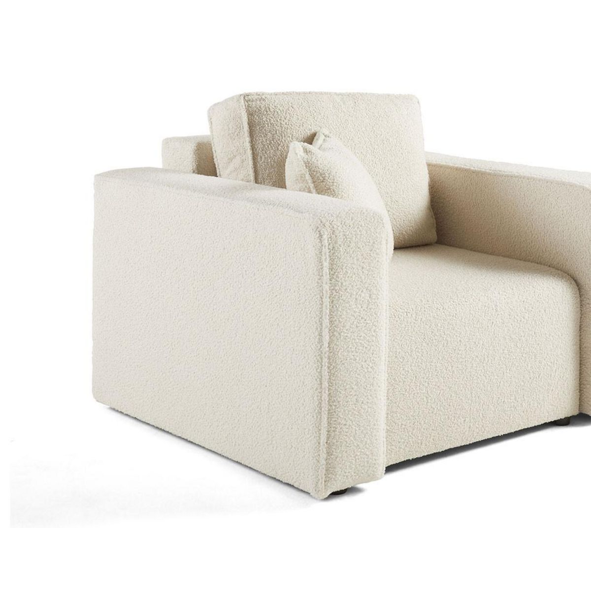 BEST MOBILIER Topaze - fauteuil - en tissu bouclette