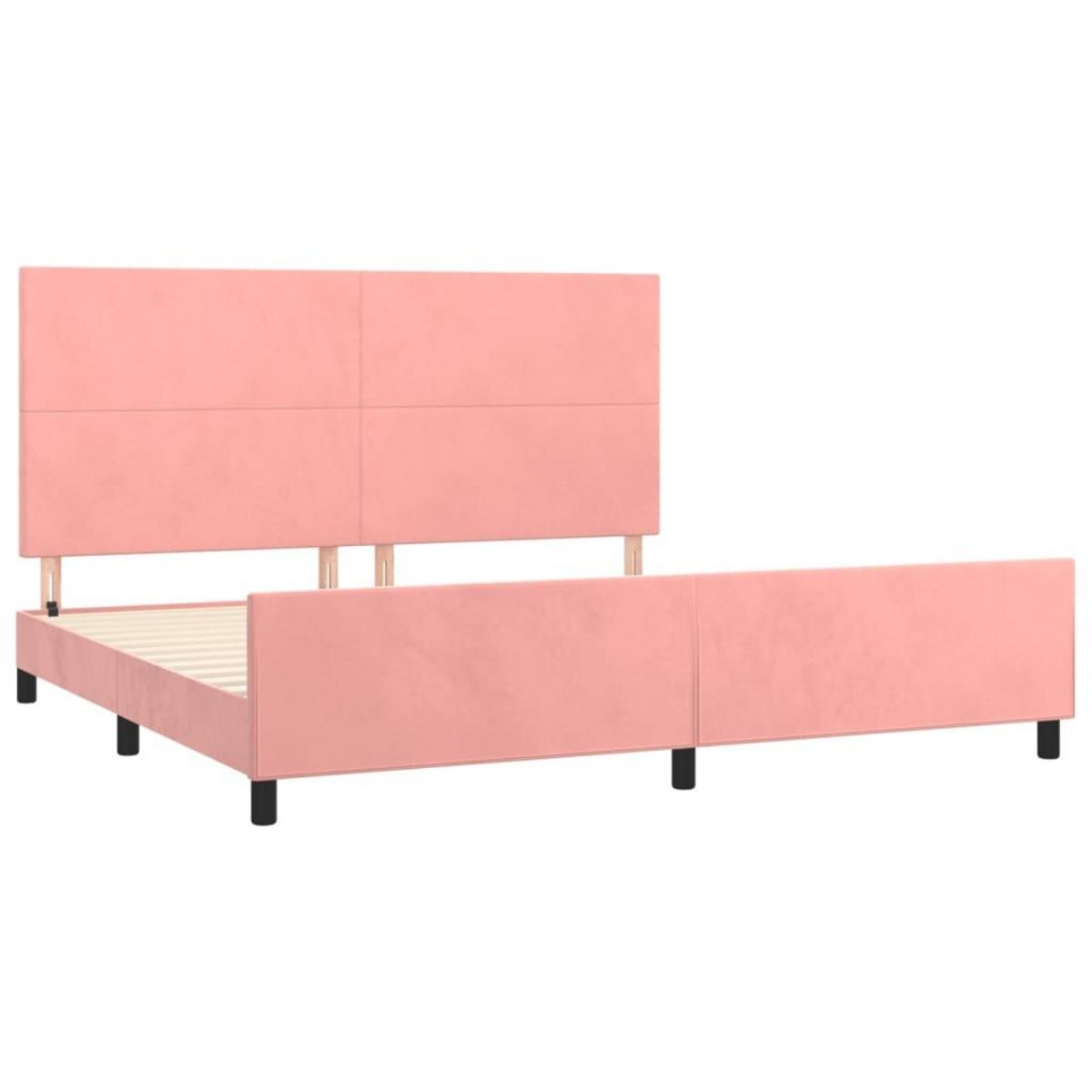 VIDAXL Cadre de lit sans matelas rose 200x200 cm velours