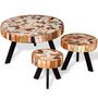 Voir la diapositive 4 : VIDAXL Ensemble de table basse 3 pieces Bois de recuperation massif