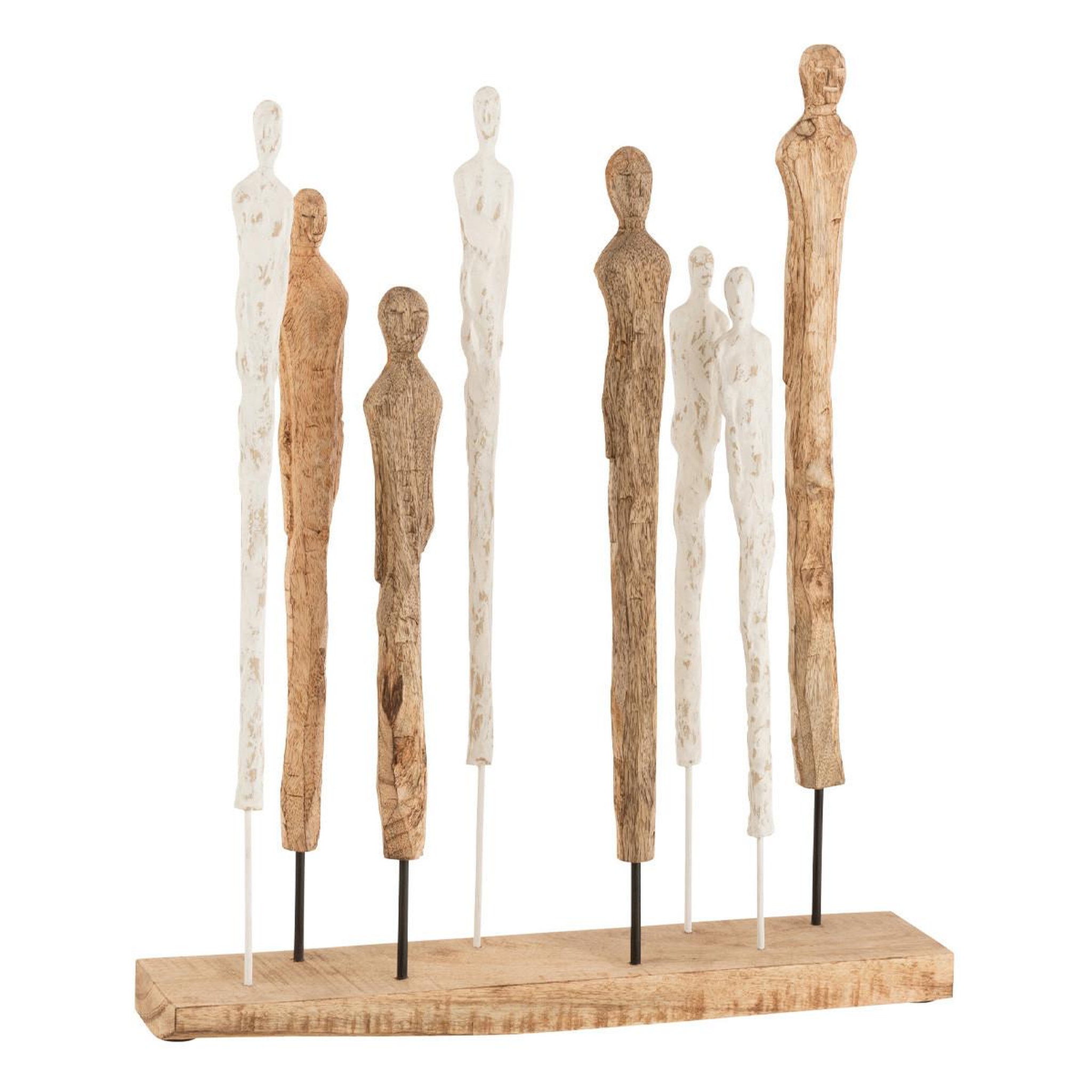 J-LINE Statuette déco  8 figurines minces  57cm naturel
