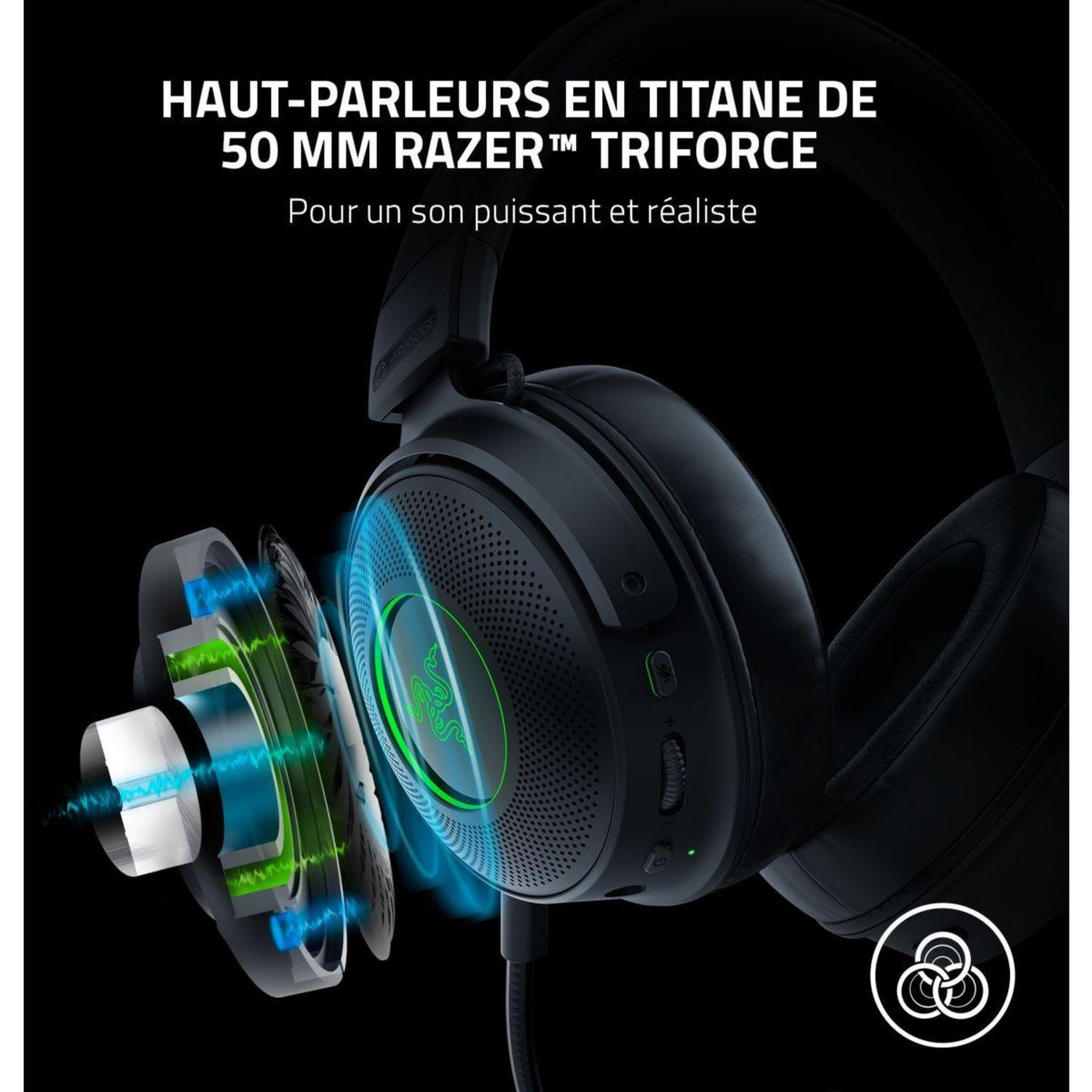 Voir la diapositive 4 : Razer Casque gamer Kraken V3 Pro