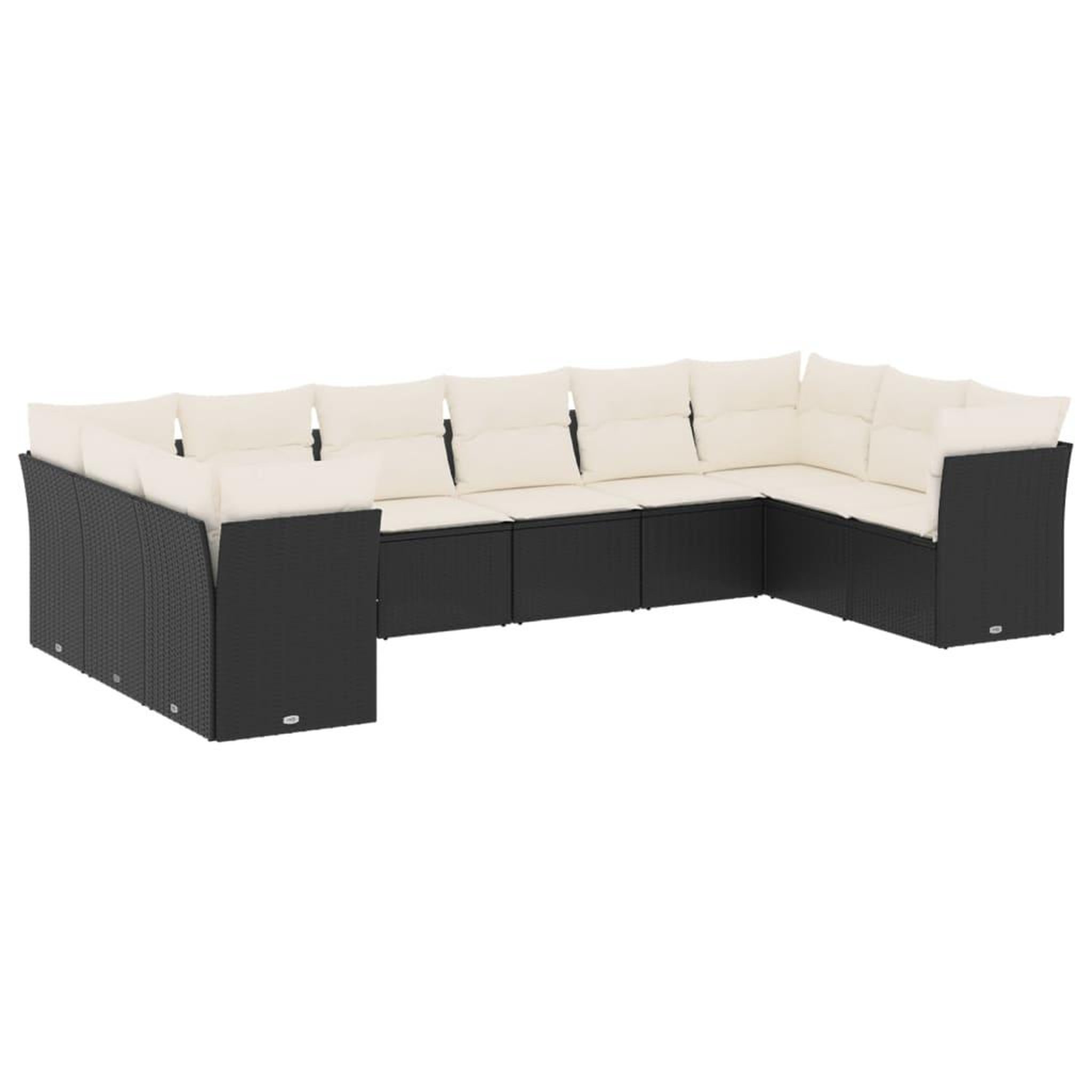 Voir la diapositive 2 : VIDAXL Salon de jardin 10 pcs avec coussins noir resine tressee
