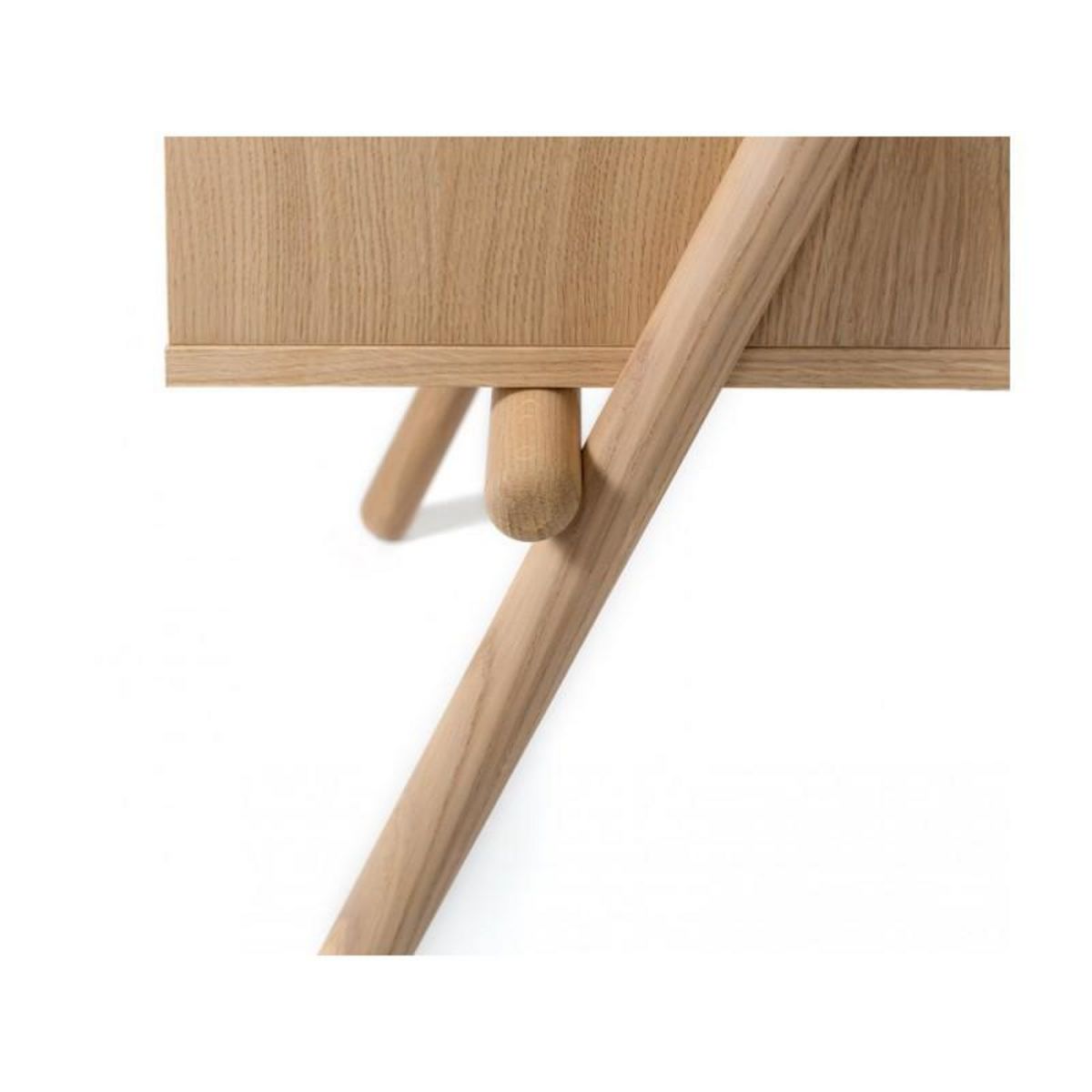 Paris Prix Table de Chevet Murale 3 Tiroirs  Wiru  70cm Chêne & Blanc