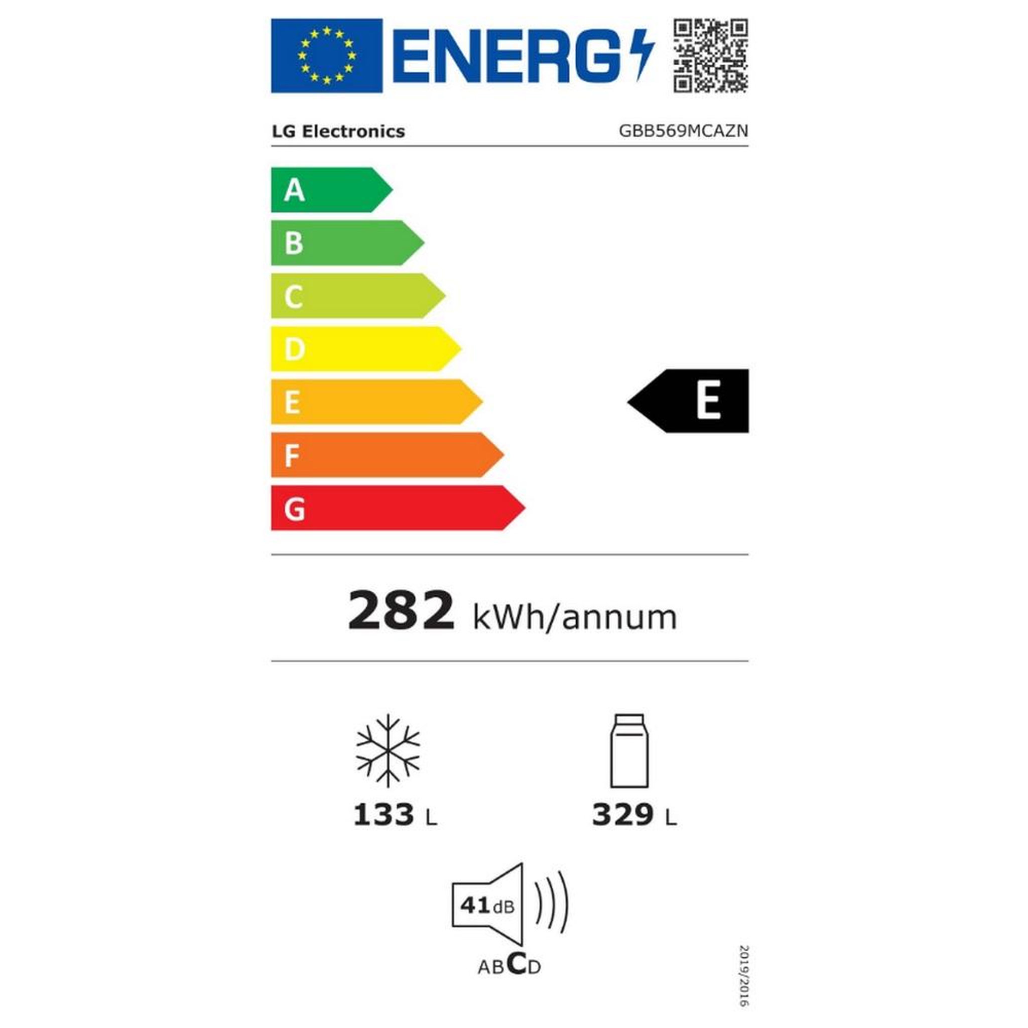 Voir la diapositive 2 : LG Réfrigérateur combiné 70cm 462l nofrost - gbb569mcazn