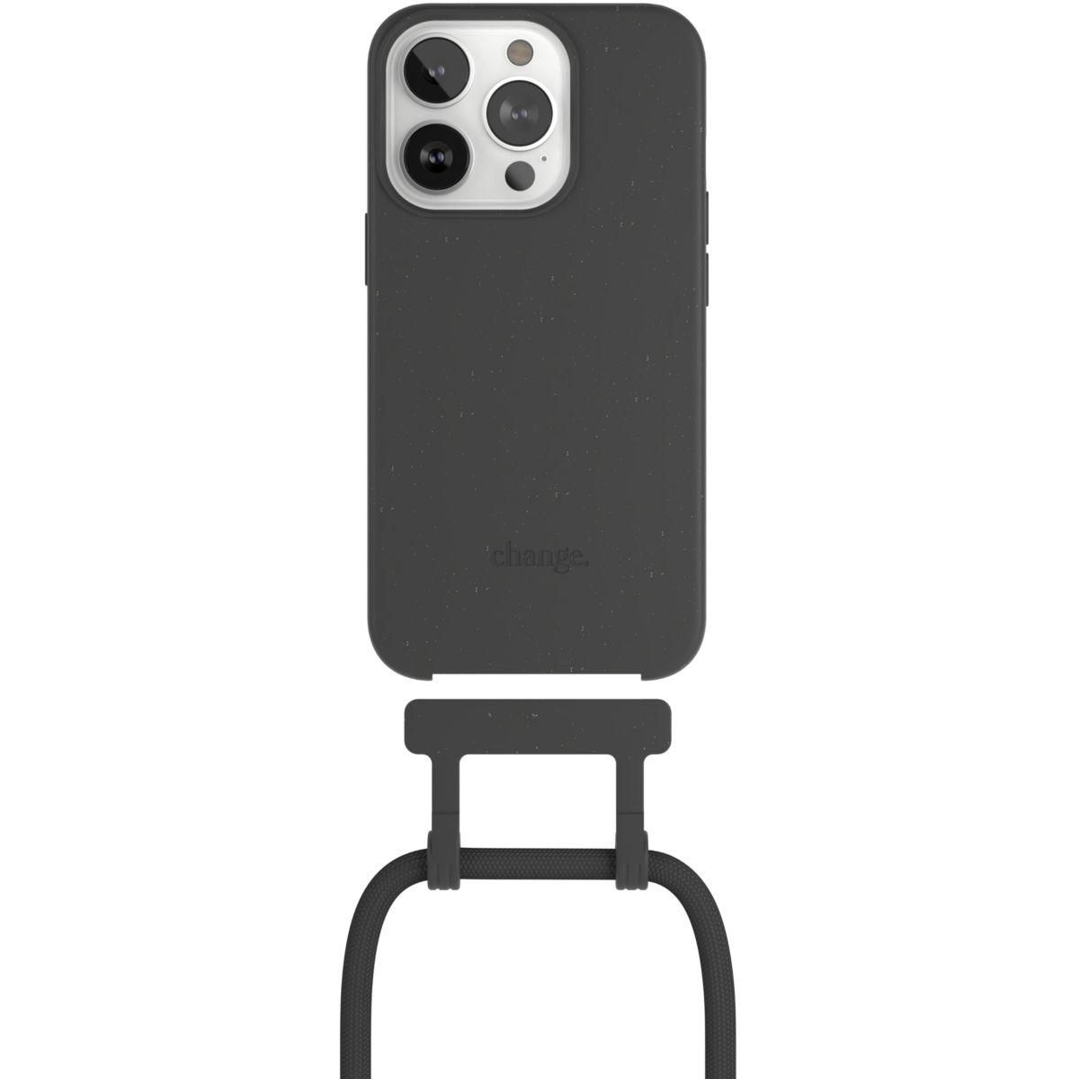 WOODCESSORIES Coque avec cordon iPhone 14 Pro Tour de cou noir