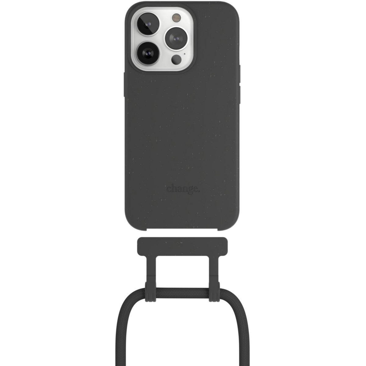 WOODCESSORIES Coque avec cordon iPhone 14 Pro Tour de cou noir