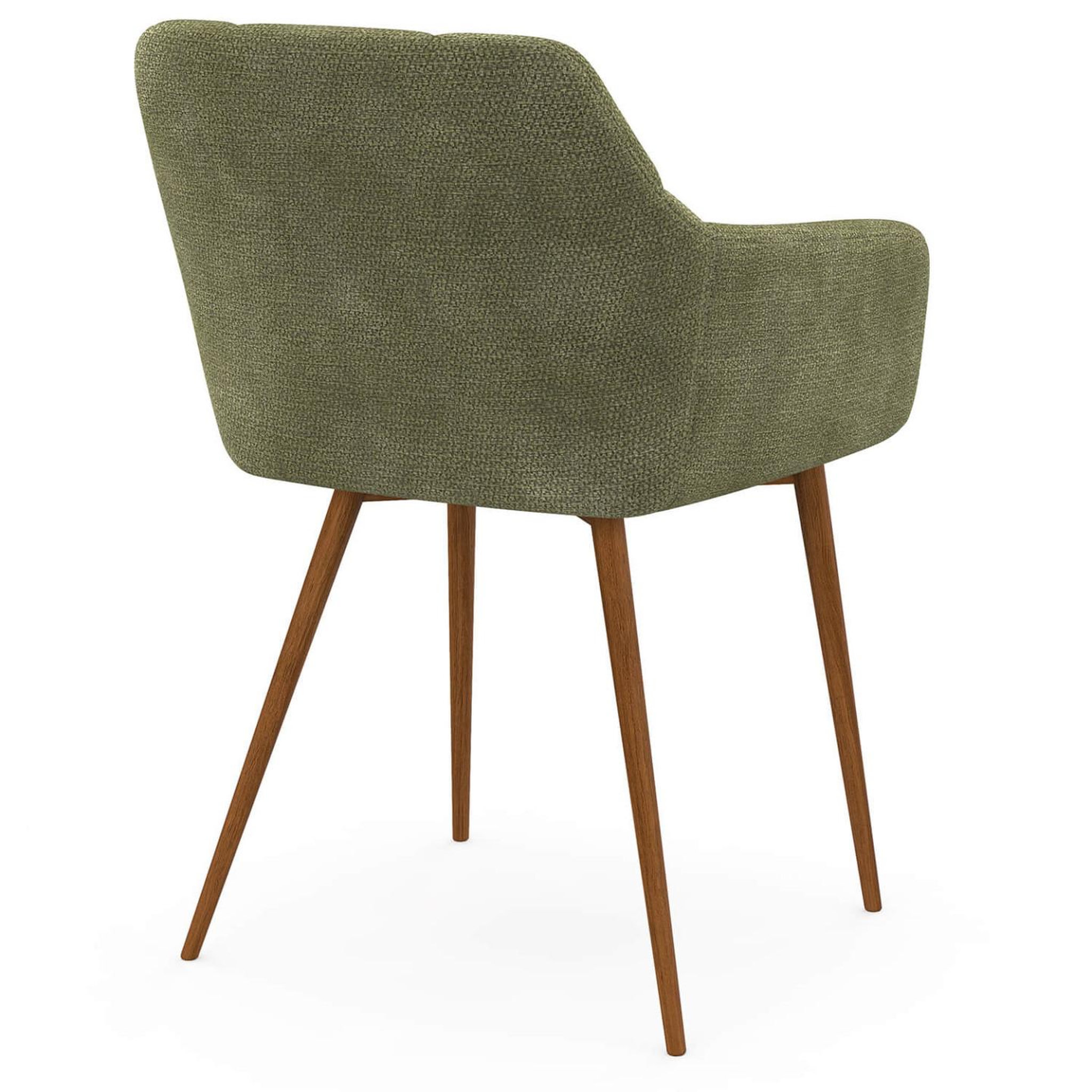 Voir la diapositive 4 : ID MARKET Lot de 2 chaises gina tissu chenille vert pieds effet noyer