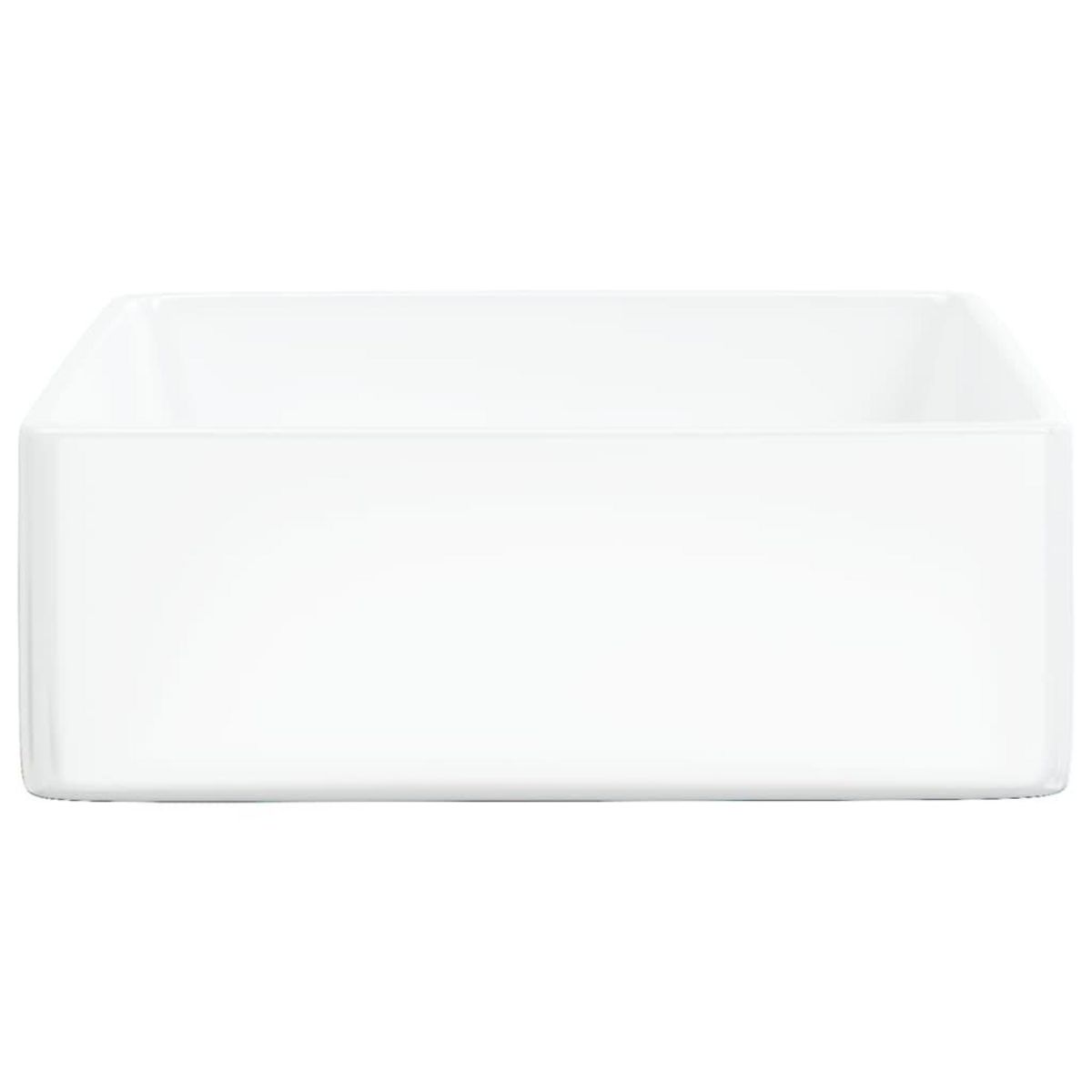 VIDAXL Lavabo blanc 37x37x13 cm ceramique carre