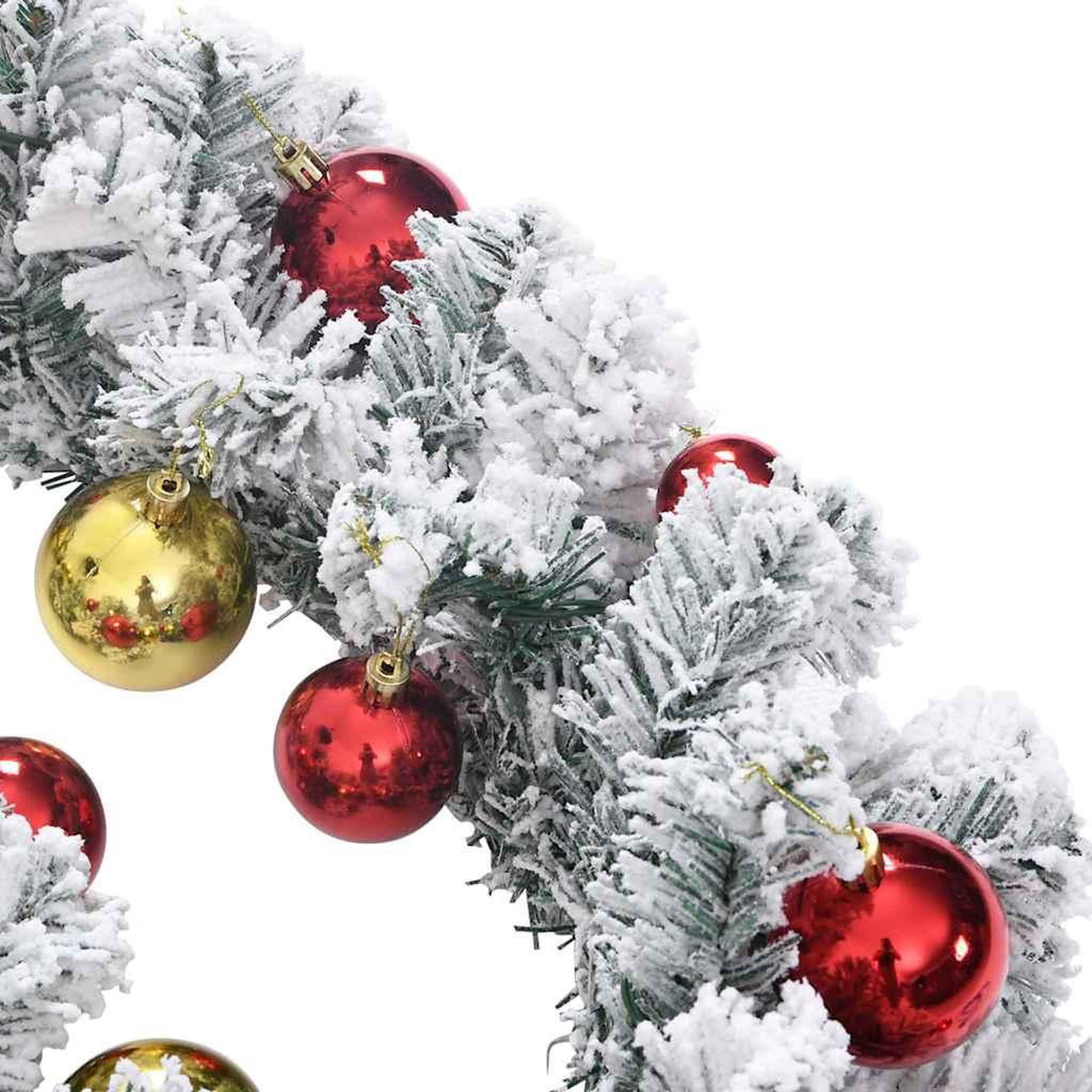 Voir la diapositive 5 : VIDAXL Guirlande de Noël avec boules et lumieres LED vert 10 m PVC