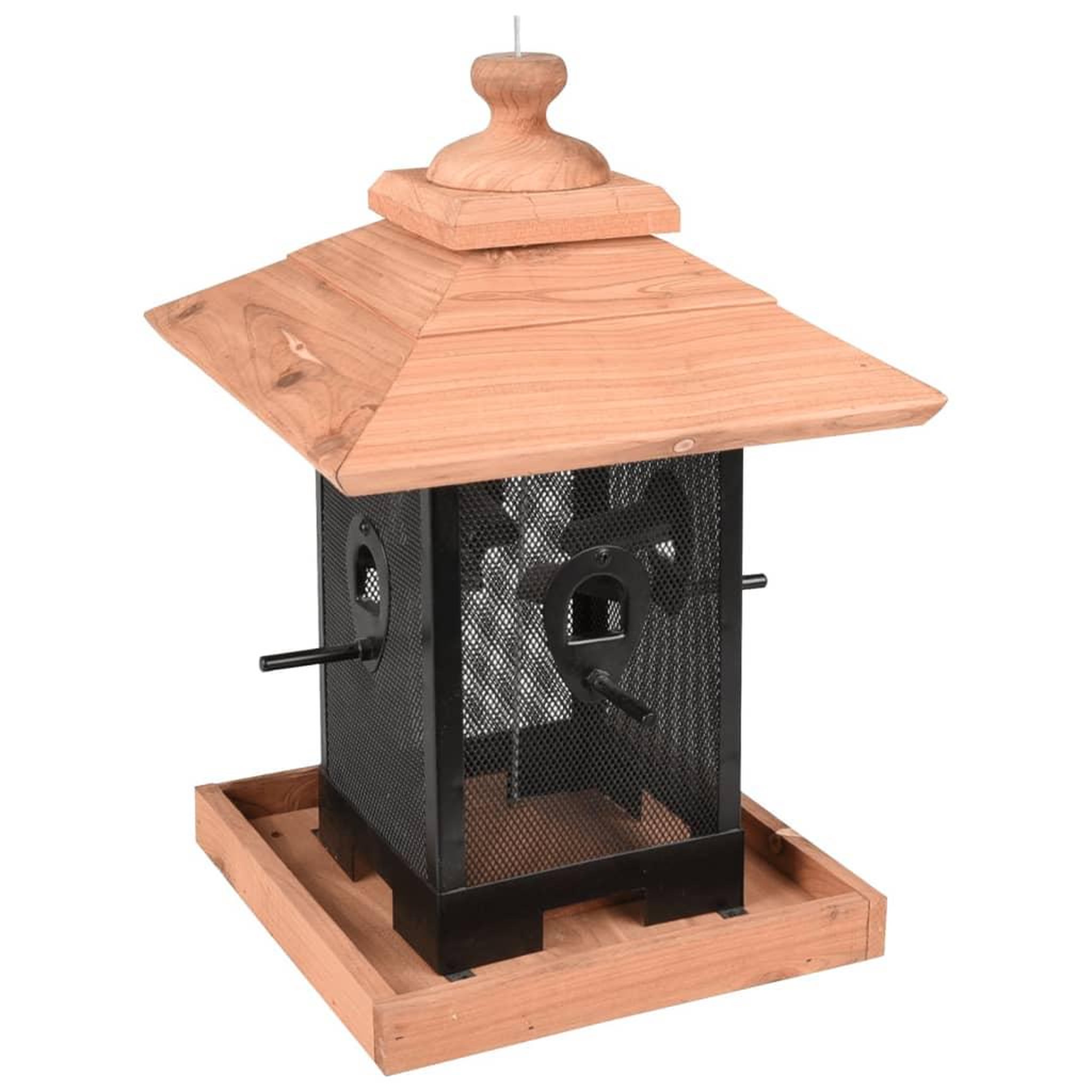 Voir la diapositive 2 : Flamingo FLAMINGO Silo pour mangeoire a oiseaux Zulma 22 cm Bois Noir et marron