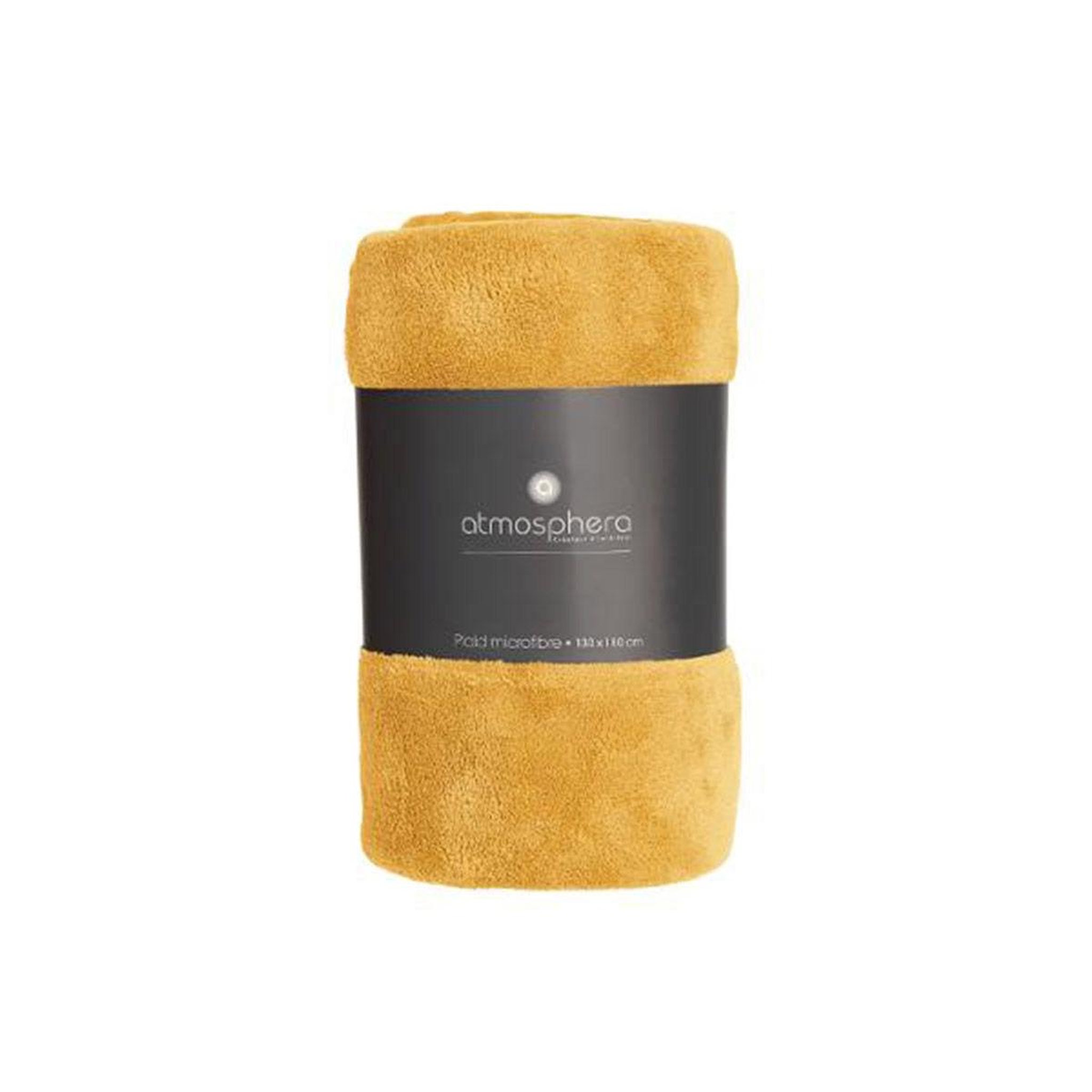 Voir la diapositive 3 : ATMOSPHERA Plaid uni microfibre  kiesa  130x180cm ocre