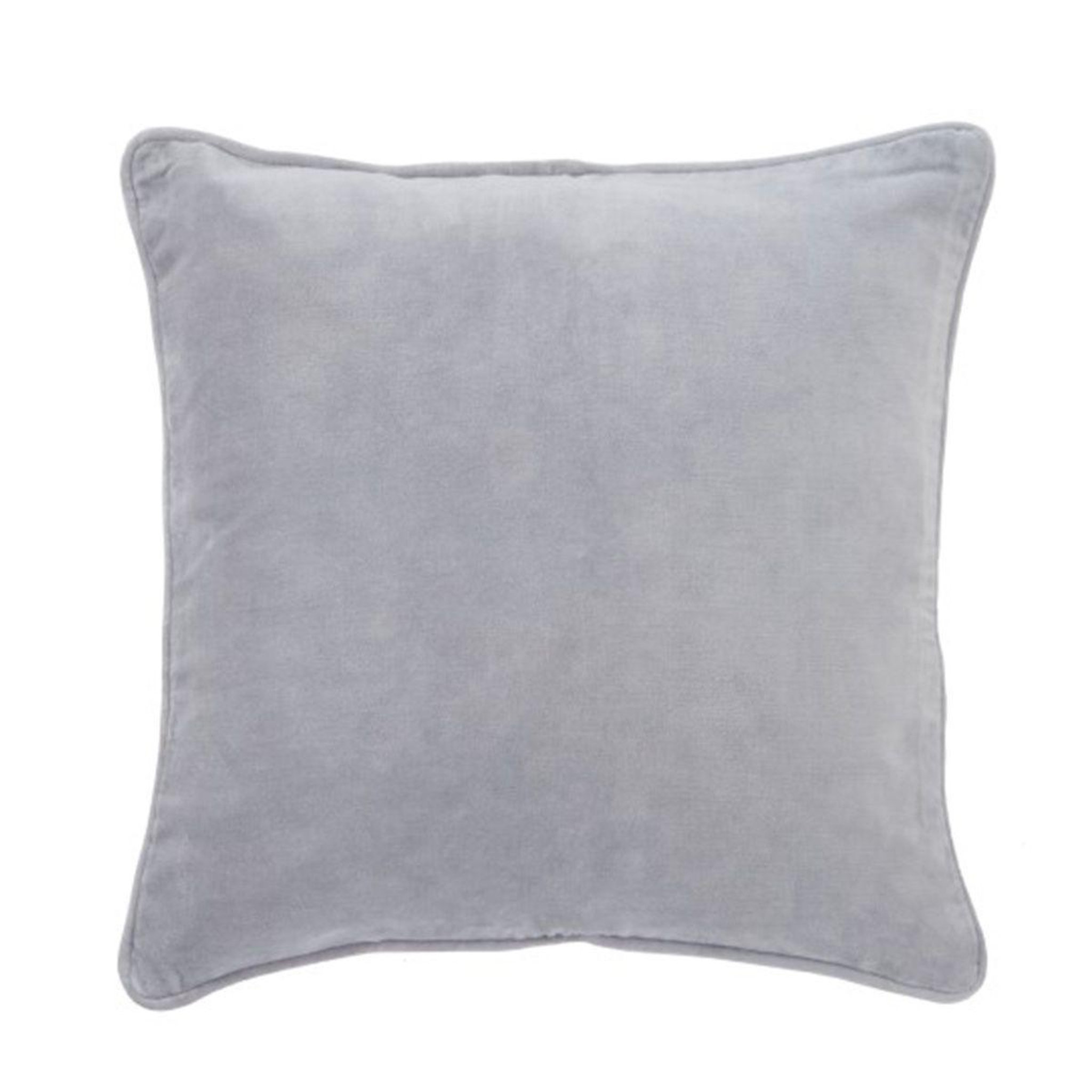 Voir la diapositive 1 : J-LINE Coussin déco  ourlet  45x45cm blanc & gris