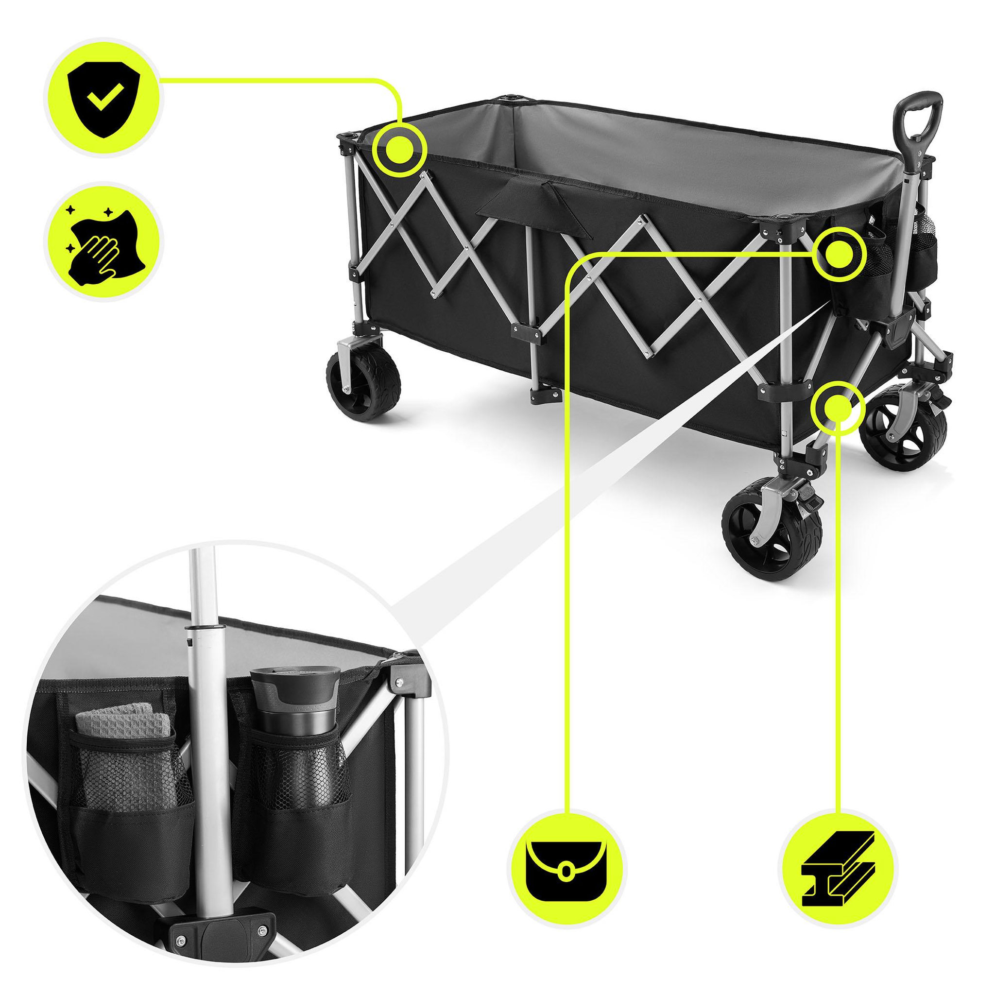 Voir la diapositive 4 : HYPERMOTION Chariot de Transport Pliable HyperMotion XXL 250 L, Acier Renforcé, Charge Max. 100 kg