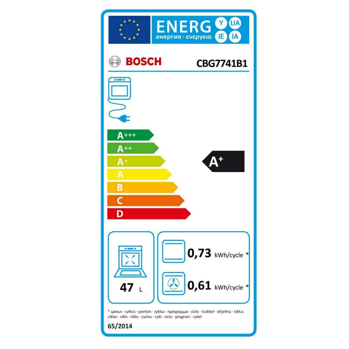 BOSCH Four intégrable 47l 60cm a+ pyrolyse noir - CBG7741B1