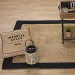 ATMOSPHERA Tapis rectangle bord noir en Jute coton . Coloris disponibles : Bicolore