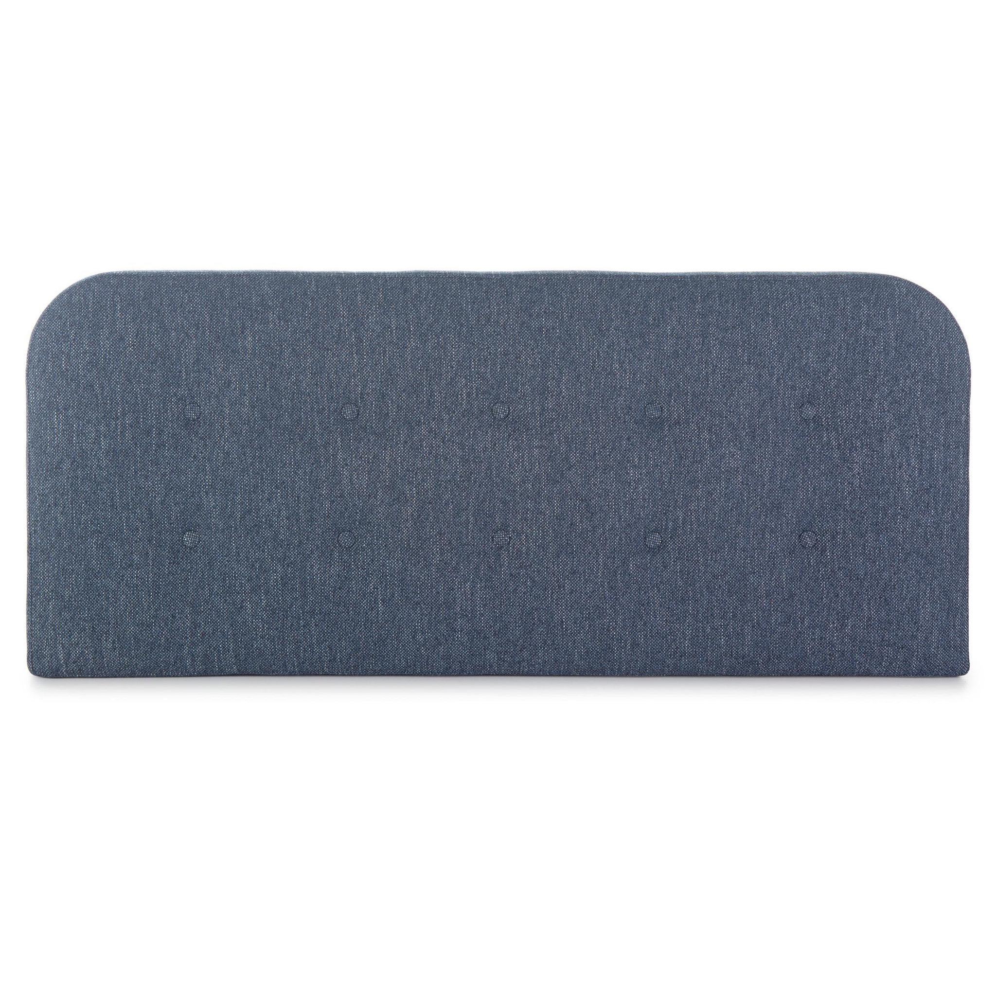Voir la diapositive 2 : MARCKONFORT Tête de lit tapissée Saona 140x60 cm Couleur Bleu, 8 cm d'épaisseur