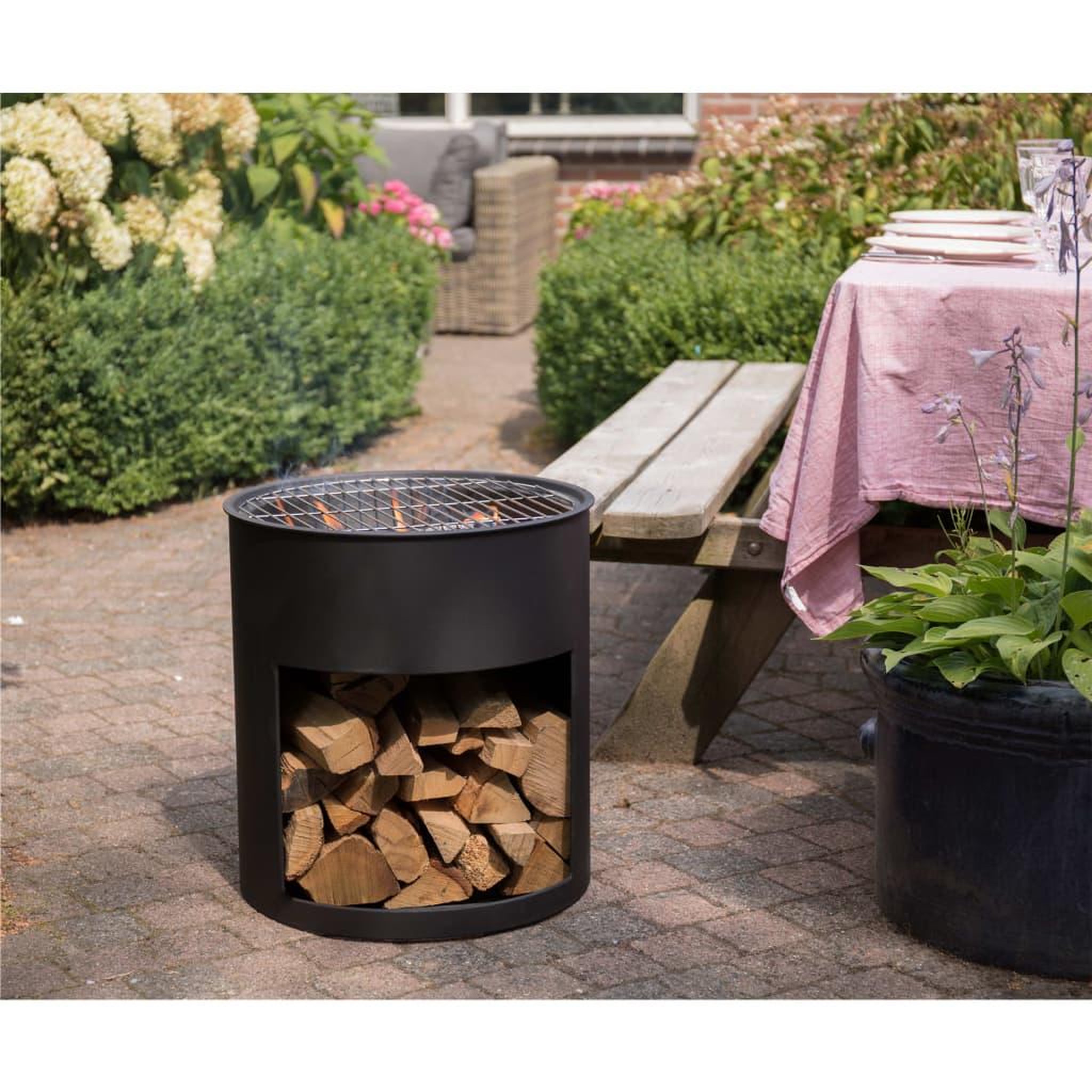 Voir la diapositive 4 : REDFIRE RedFire Tonneau a feu Milshire Noir Acier
