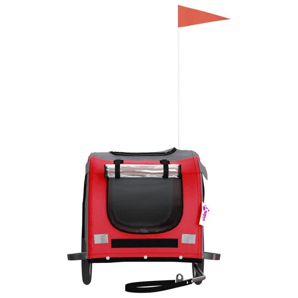 VIDAXL Remorque de velo pour animaux de compagnie rouge et gris