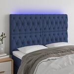 VIDAXL Tete de lit a LED Bleu 144x7x118/128 cm Tissu