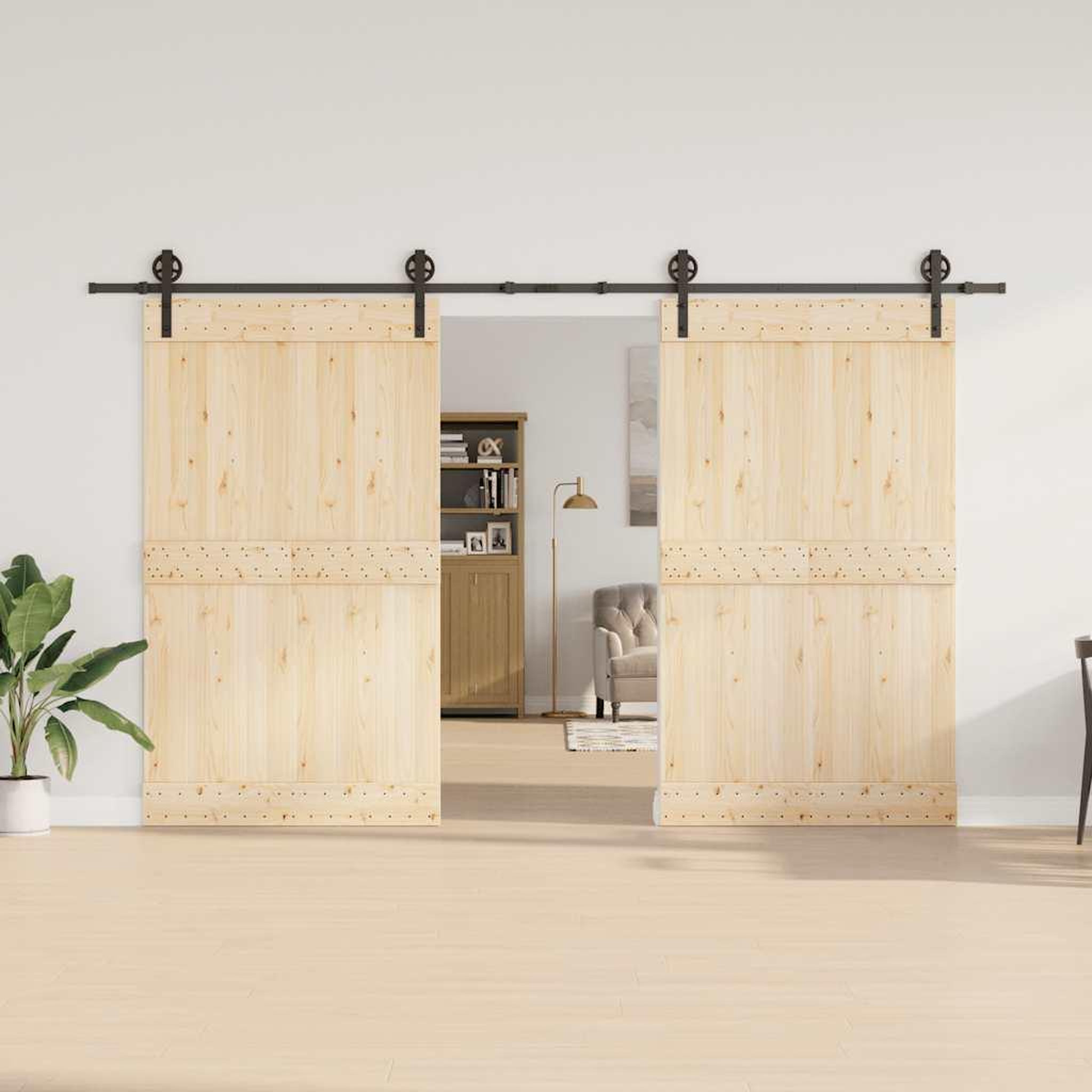 Voir la diapositive 3 : VIDAXL Kit de quincaillerie de porte coulissante 366 cm acier noir
