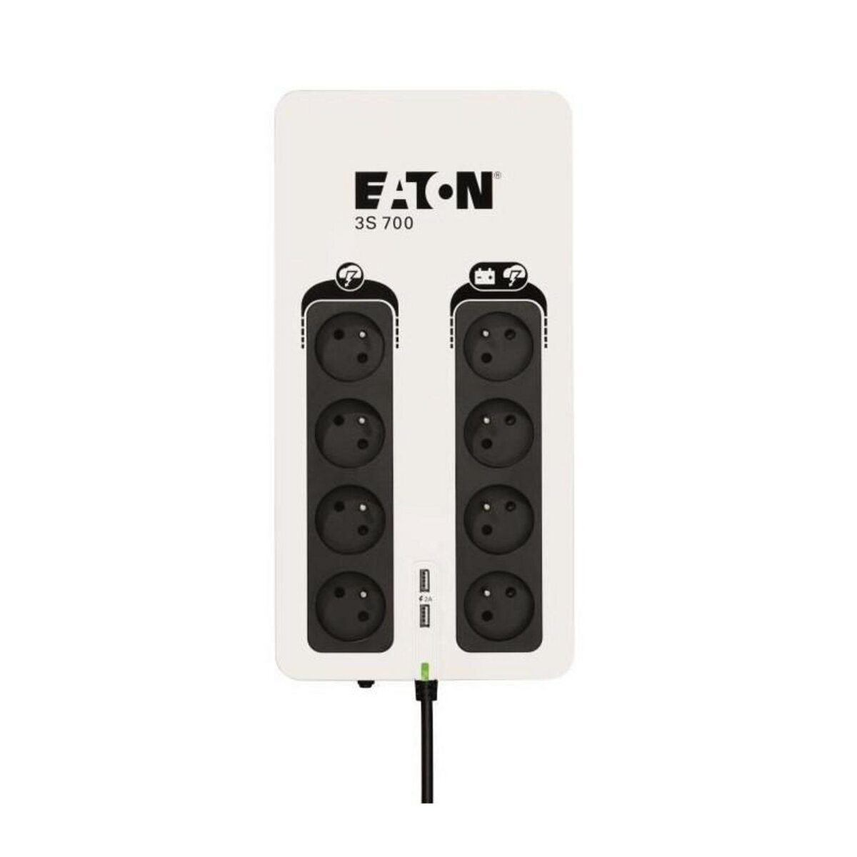 Eaton Onduleur Eaton 3S 700 FR - Off-line UPS - 3S700F - 700VA 8 prises francaises Noir/Blanc