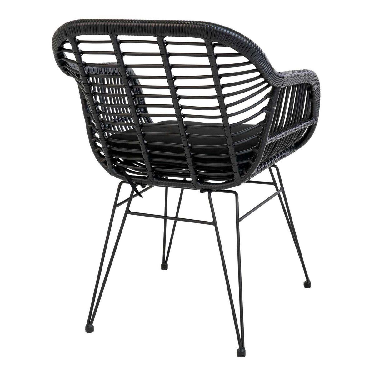 HOUSE NORDIC 4 Fauteuils de jardin noirs TRIESTE